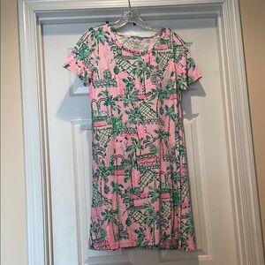 Lilly Pulitzer Pink and Green Tropical Dress